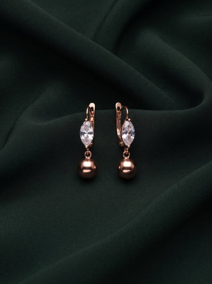 Rose Plated Fancy Drop Earrings