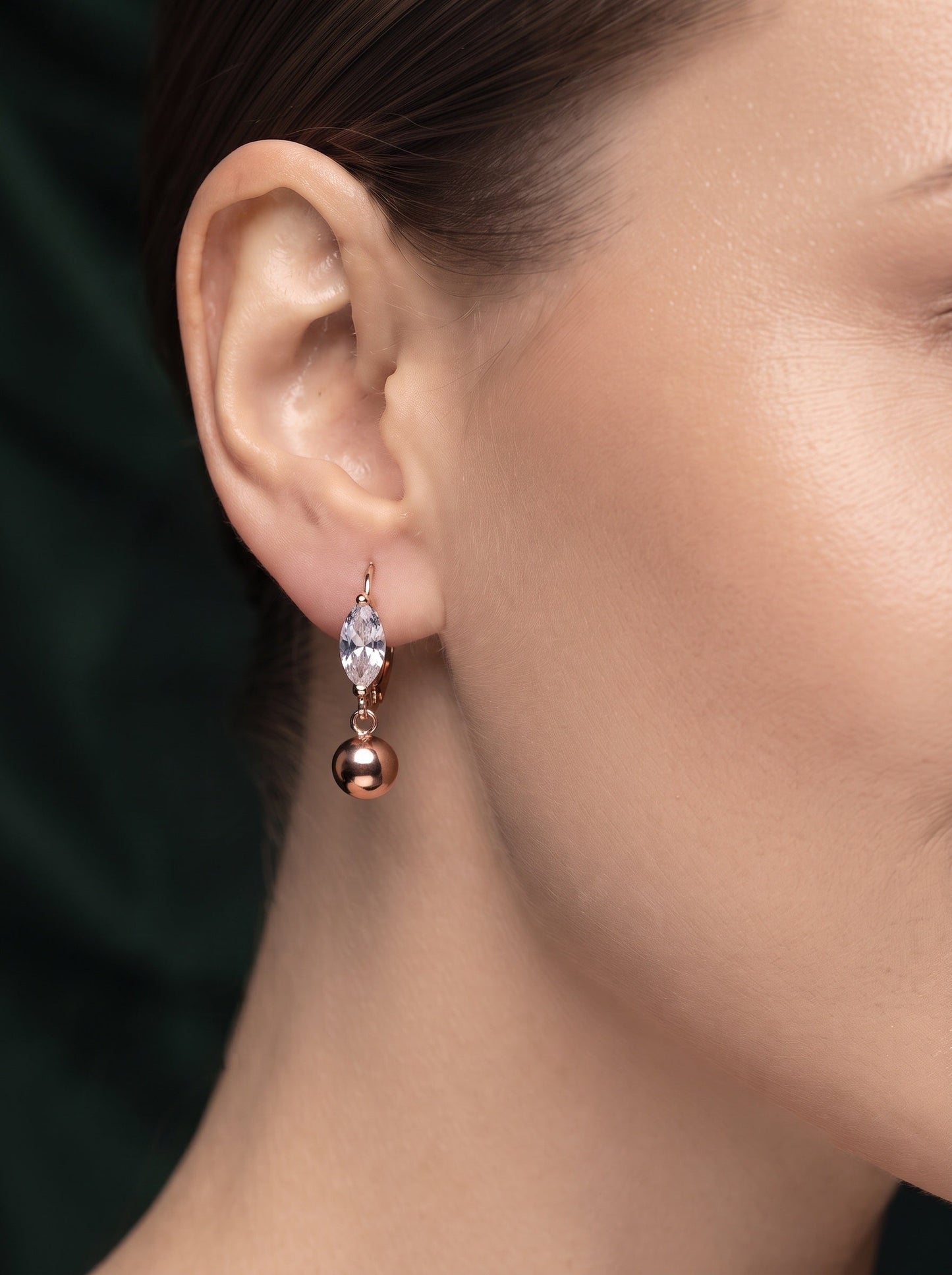 Rose Plated Fancy Drop Earrings