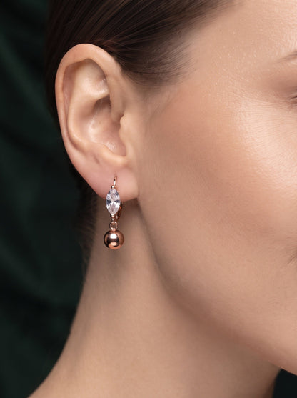 Rose Plated Fancy Drop Earrings