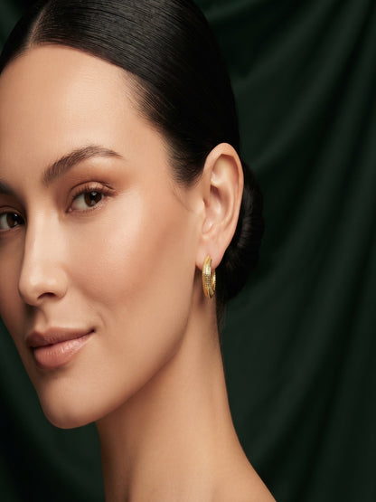 Gold Plated Stylish Fancy Mini Hoops