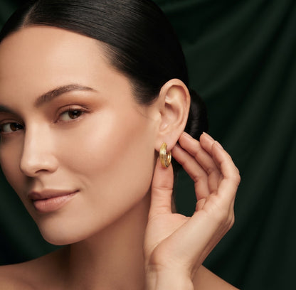 Gold Plated Stylish Fancy Mini Hoops