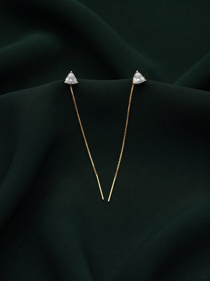 Rose Plated Fancy Tassels Earrings