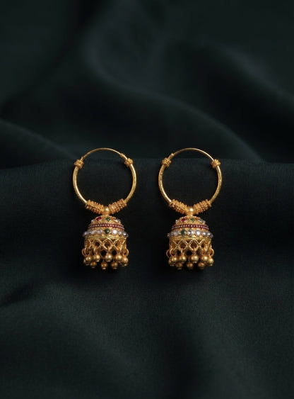 Women Gold Plated Beaded Trendy Bali Jhumka