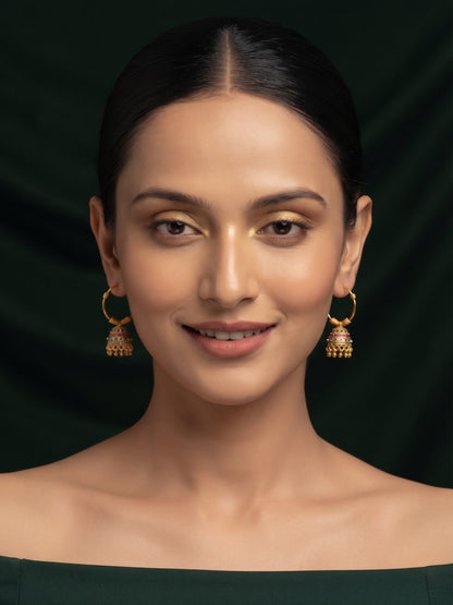 Women Gold Plated Beaded Trendy Bali Jhumka