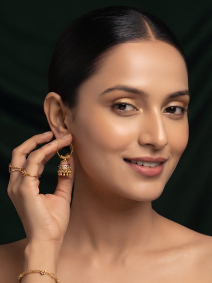 Women Gold Plated Beaded Trendy Bali Jhumka