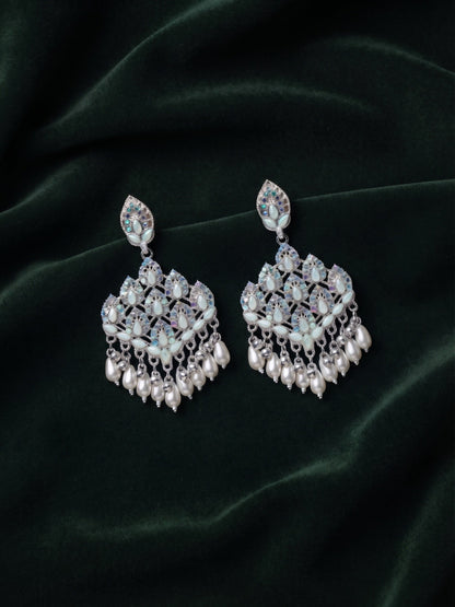 Silver Plated Oxidized With Beaded Jhumka