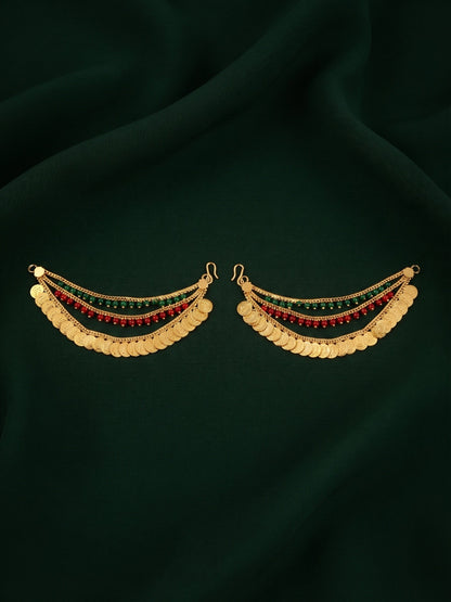 Gold Plated With Fancy Beaded Traditional Ear Chain