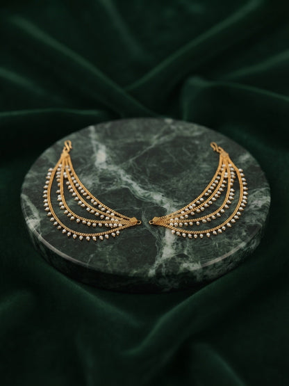 Gold Plated With Fancy Beaded Traditional Ear Chain