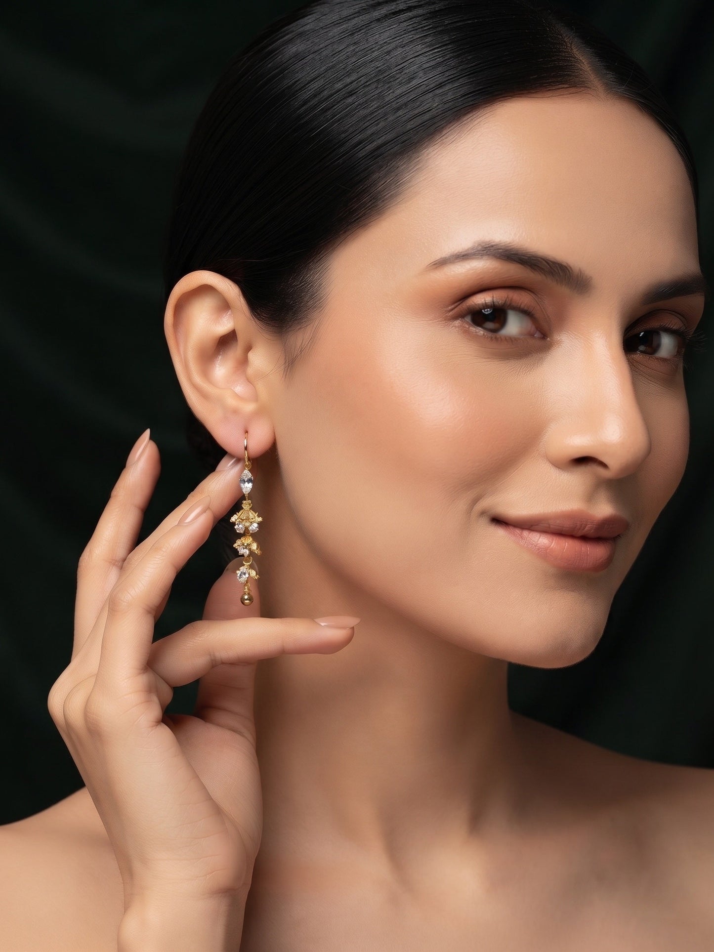 Gold Plated Stylish Fancy Tassels Earrings