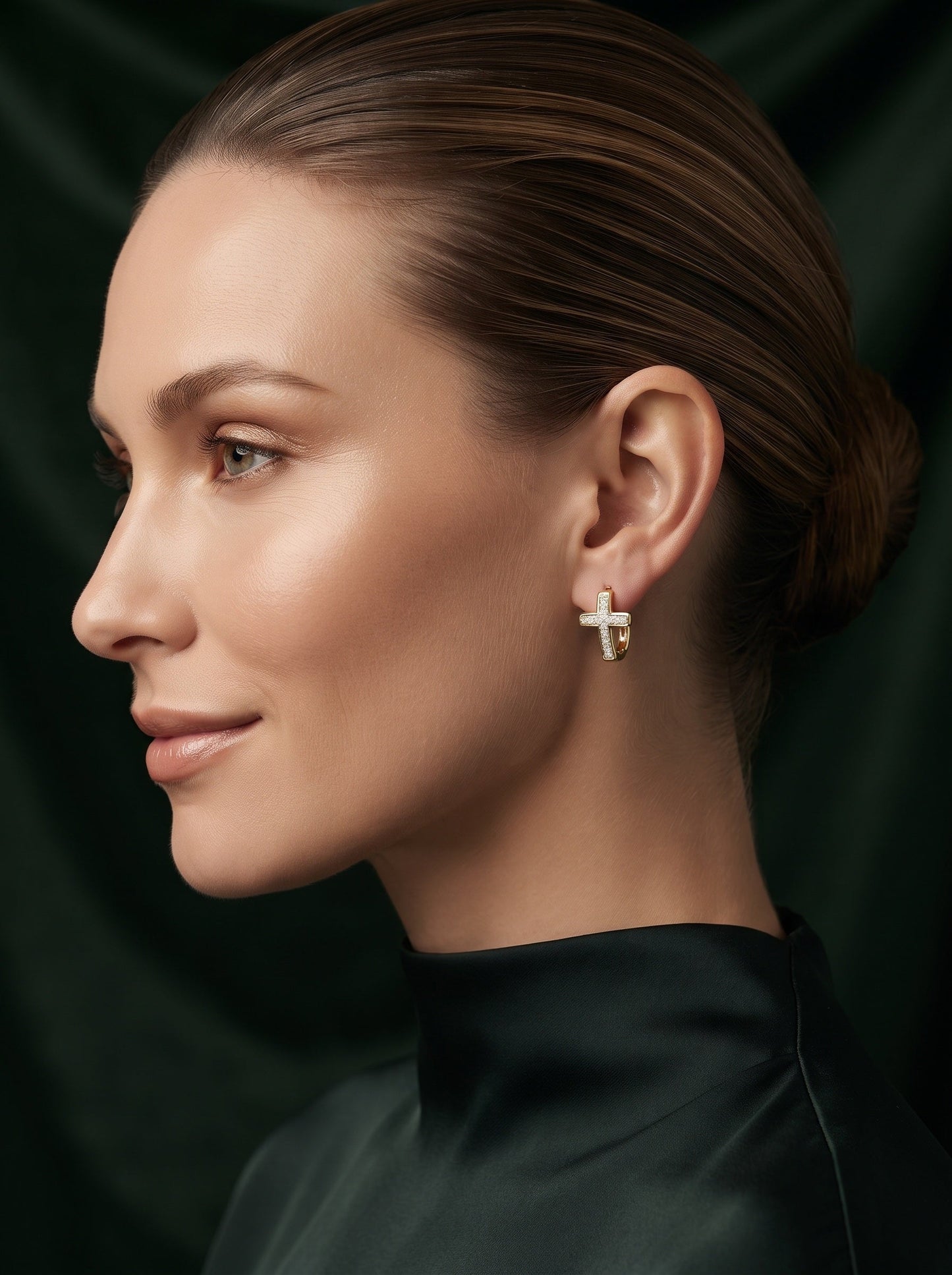 Women Gold Plated Beaded Trendy Hoops
