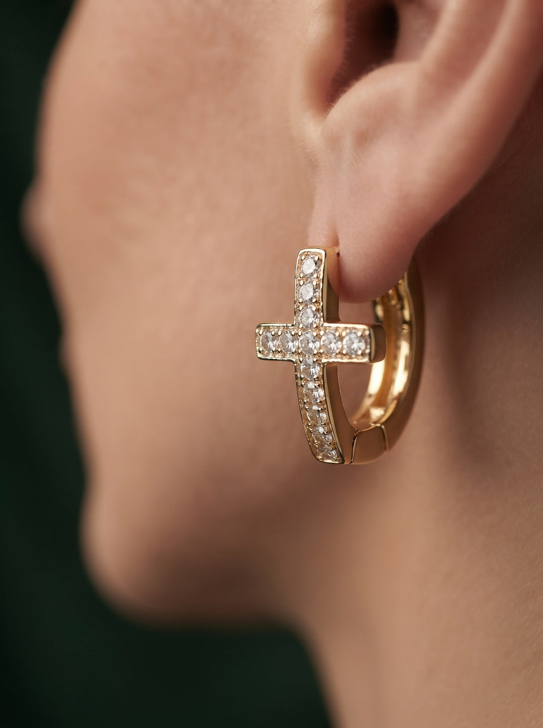 Women Gold Plated Beaded Trendy Hoops