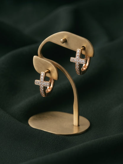 Women Gold Plated Beaded Trendy Hoops