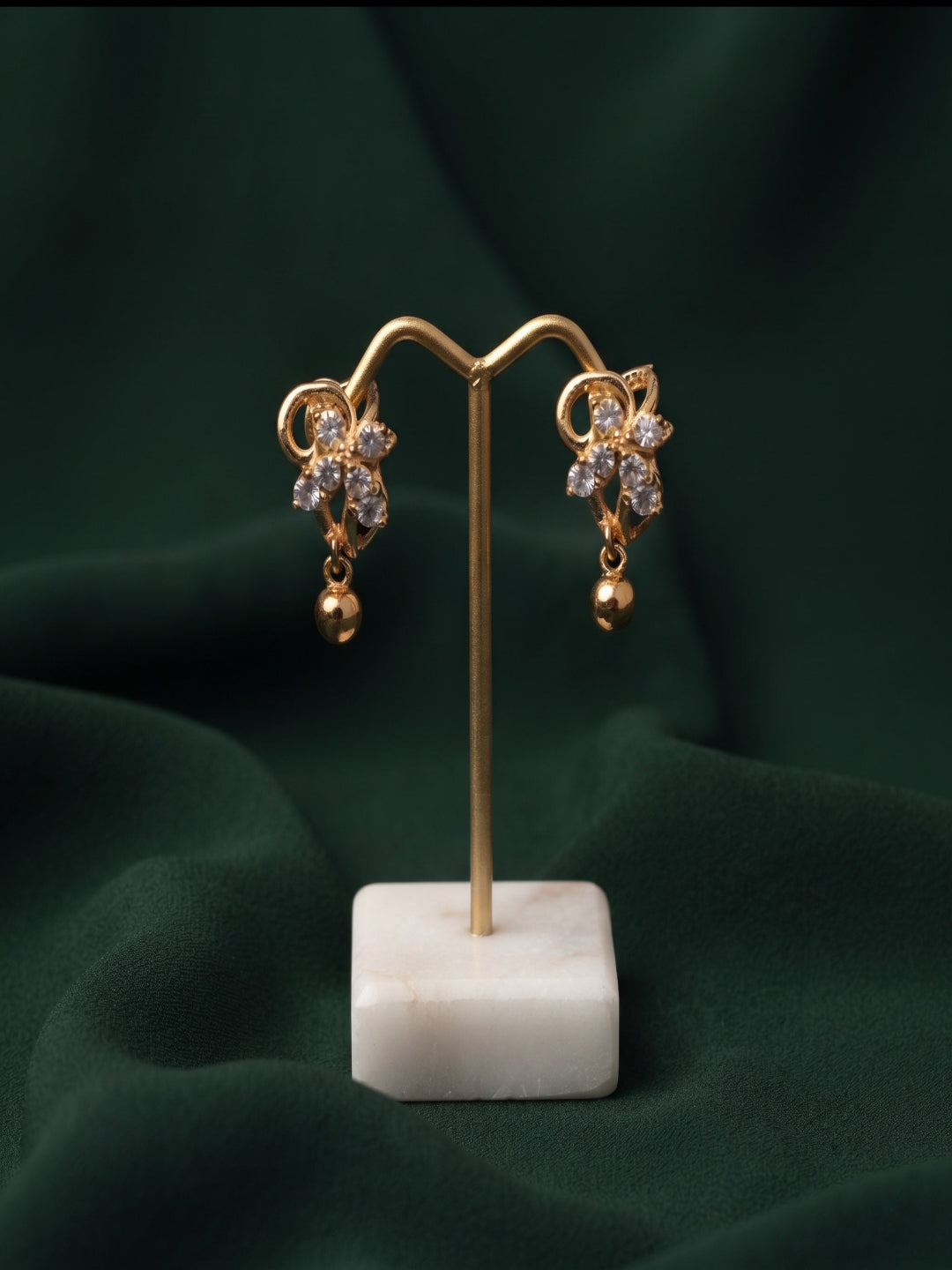 Silver Plated Diamond Fancy Flower Earrings