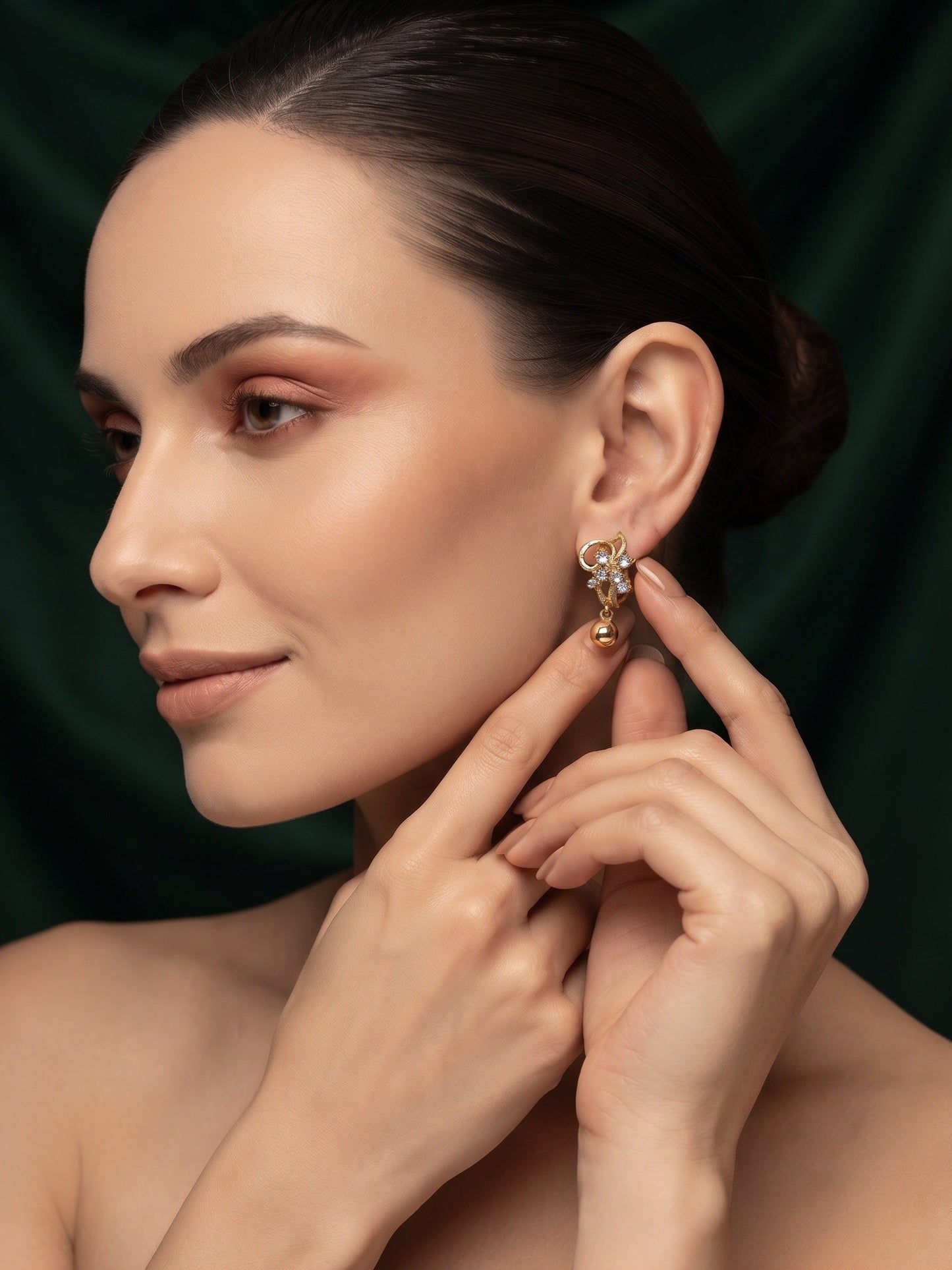 Silver Plated Diamond Fancy Flower Earrings