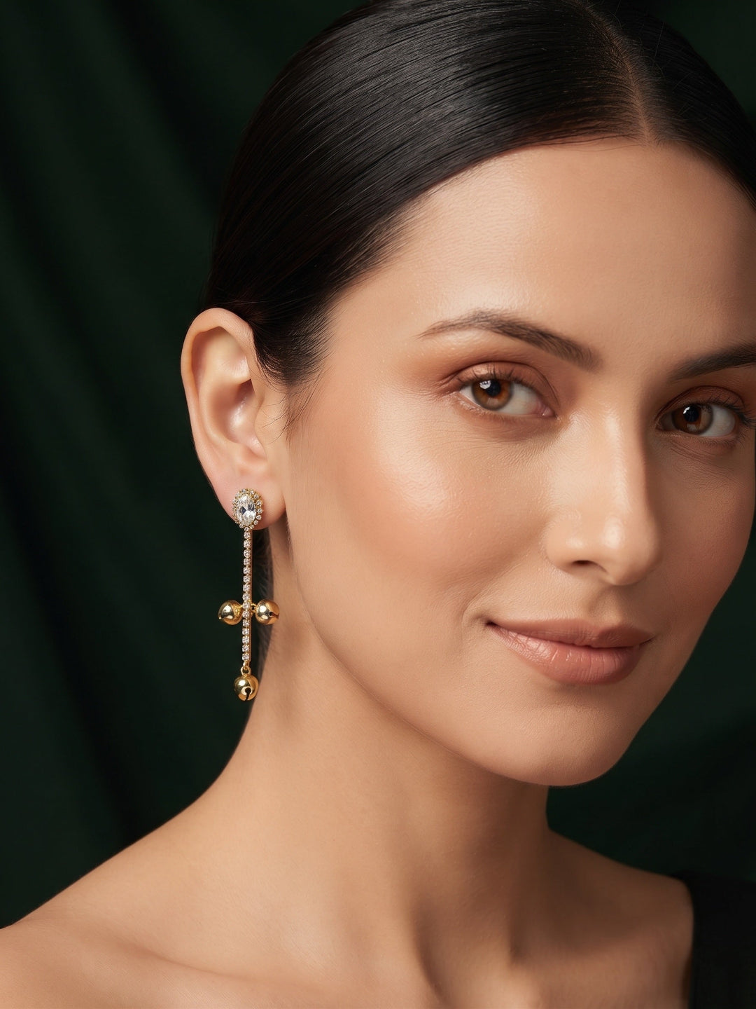 Gold Plated Stylish Korean Drop Earrings