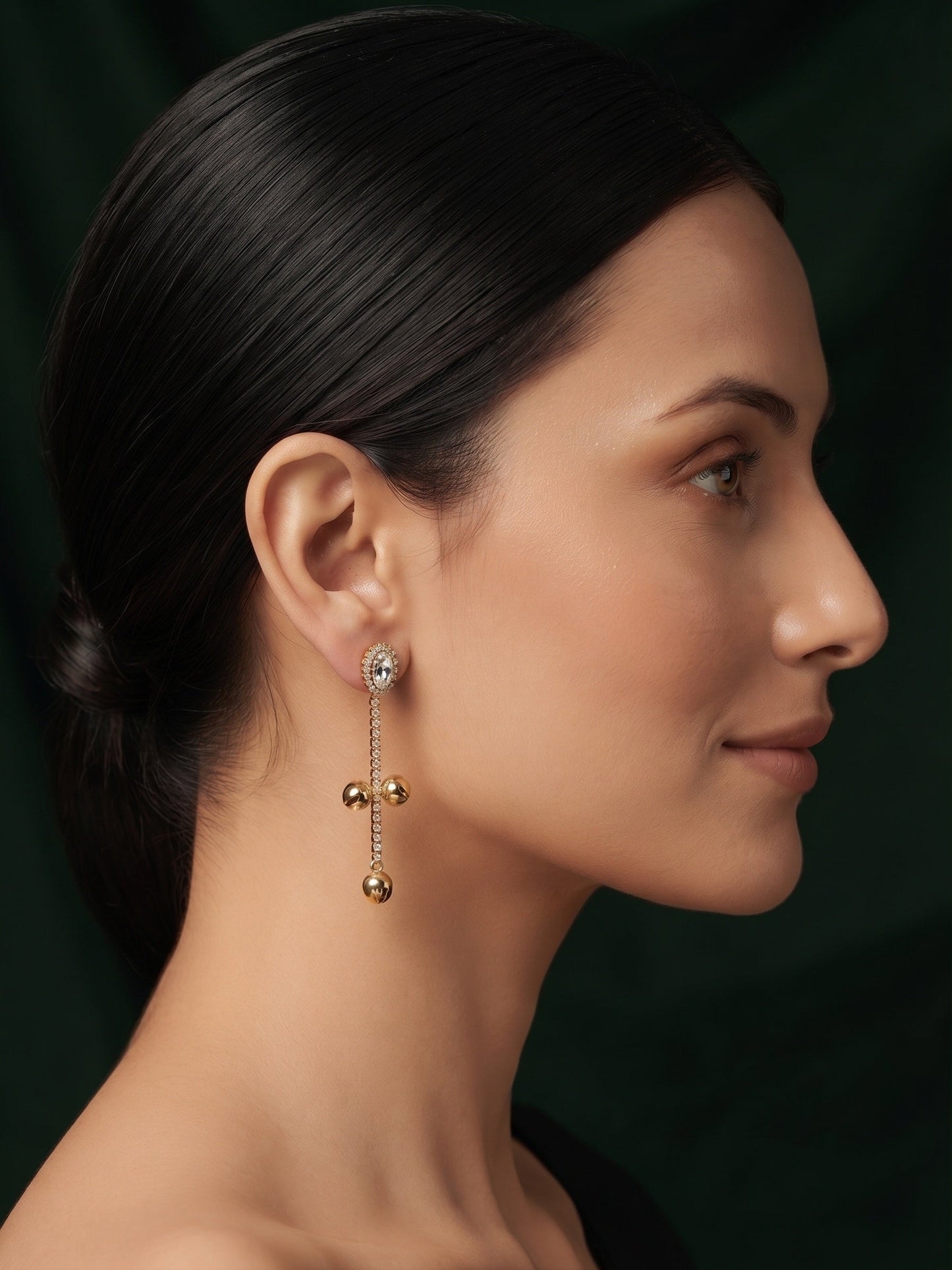 Gold Plated Stylish Korean Drop Earrings