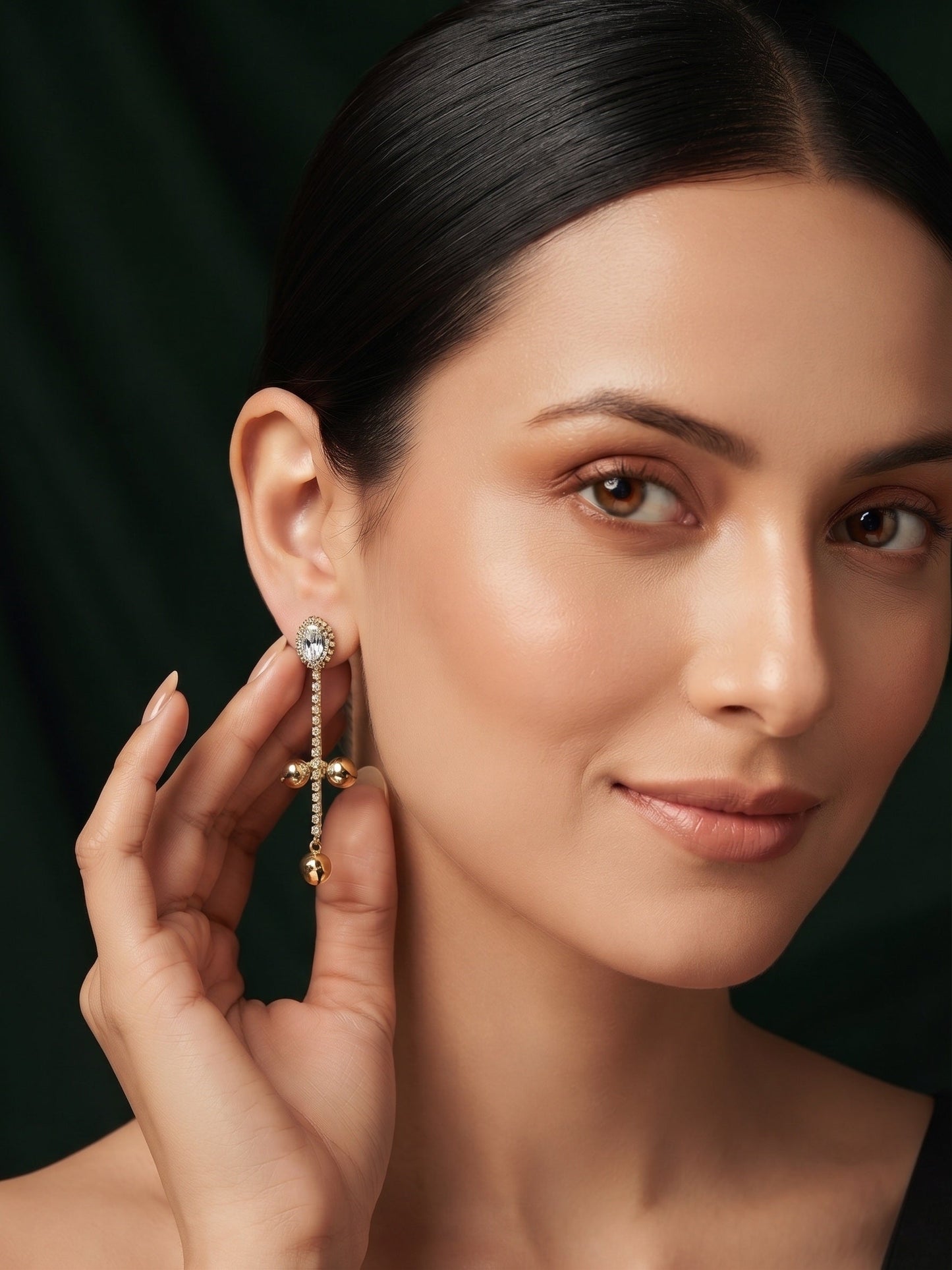 Gold Plated Stylish Korean Drop Earrings