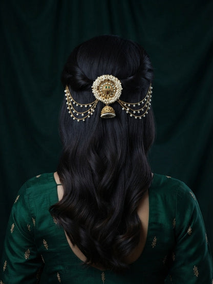 Women Kundan-Studded & Beaded Hair Accessory
