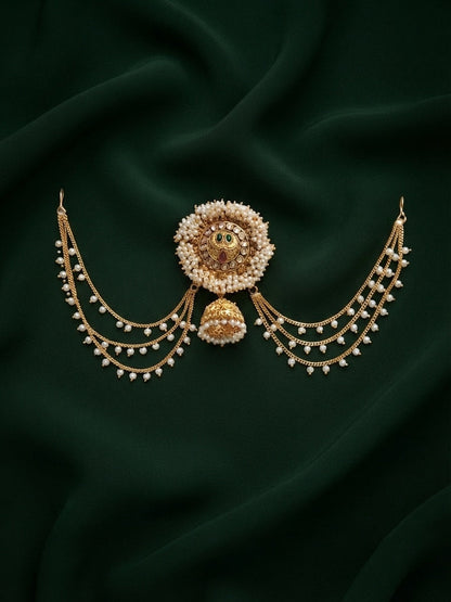Women Kundan-Studded & Beaded Hair Accessory