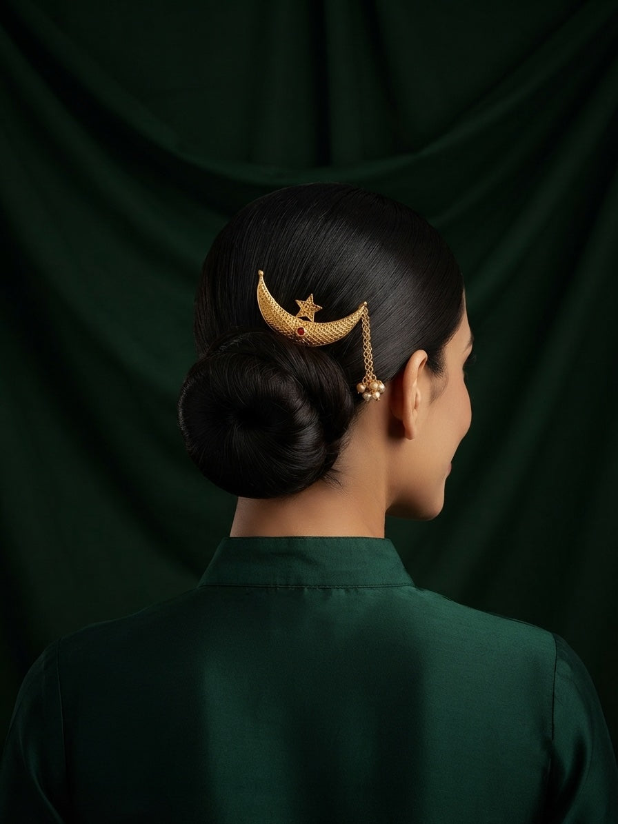 Women Ethnic Gold Plated Hair Pin