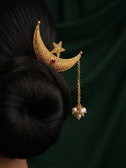Women Ethnic Gold Plated Hair Pin