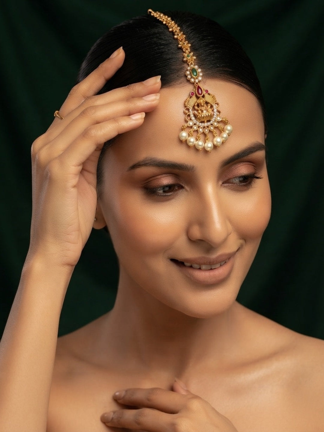 Gold-Plated Maang Tikka Head Jewellery