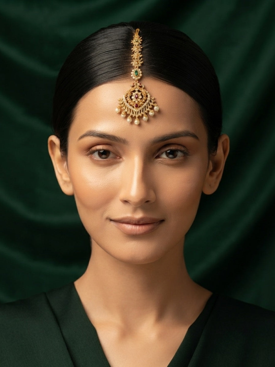 Gold-Plated Maang Tikka Head Jewellery