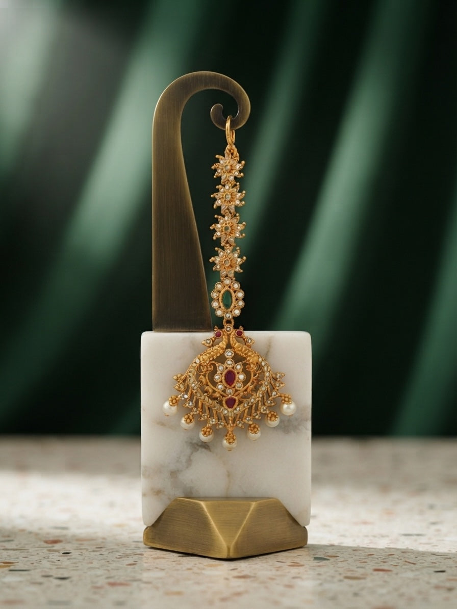 Gold-Plated Maang Tikka Head Jewellery