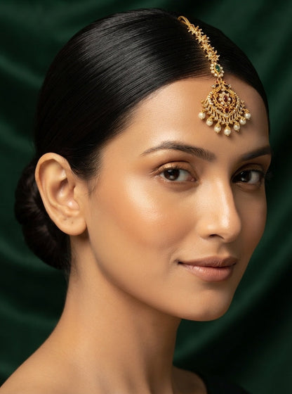 Gold-Plated Maang Tikka Head Jewellery