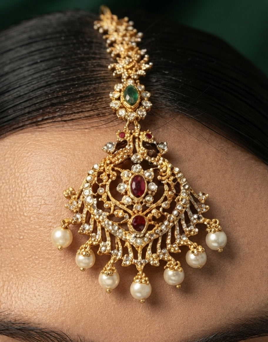 Gold-Plated Maang Tikka Head Jewellery