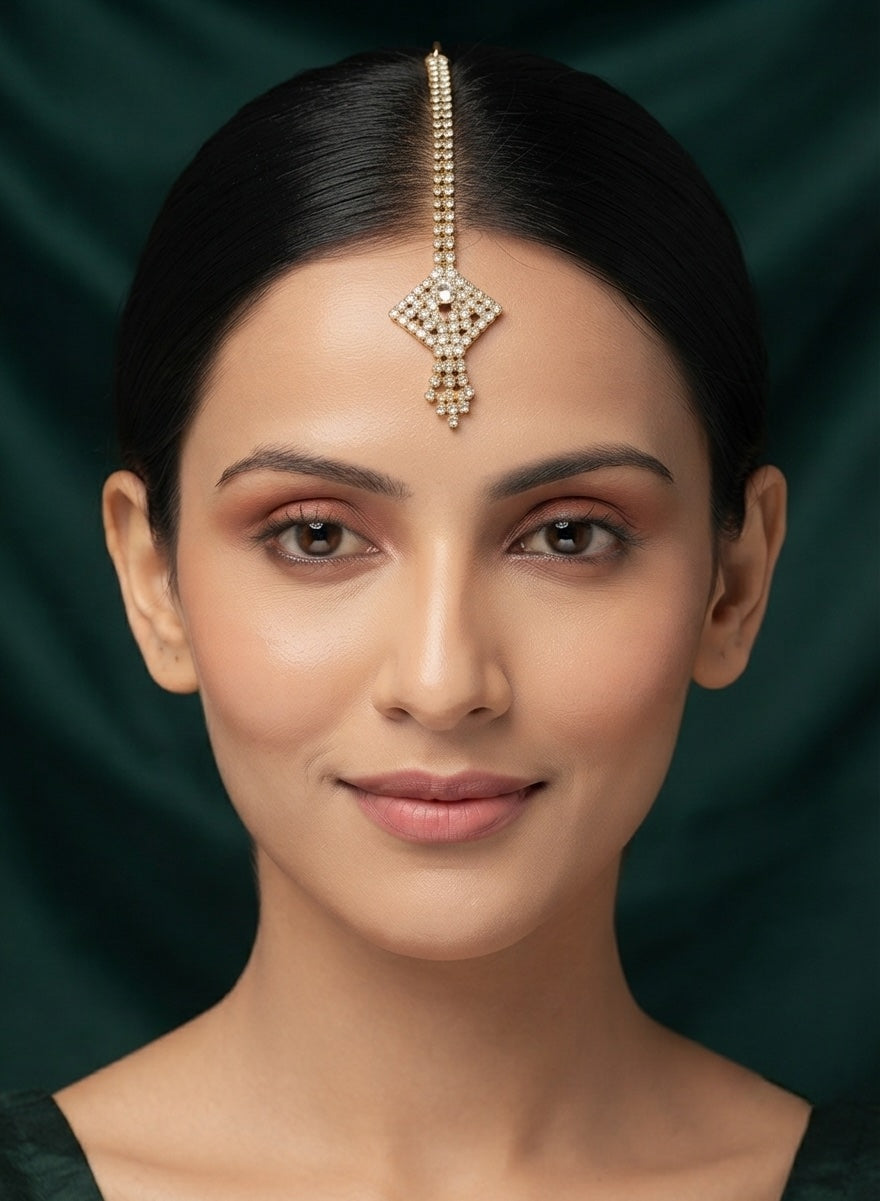 Gold-Plated Maang Tikka Head Jewellery