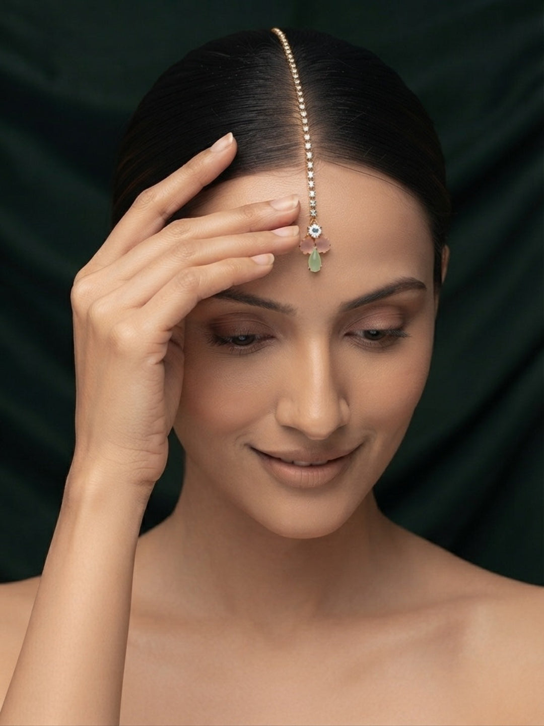 Gold-Plated Maang Tikka Head Jewellery