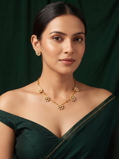 Women Gold Plated Minimal Jewellery Set