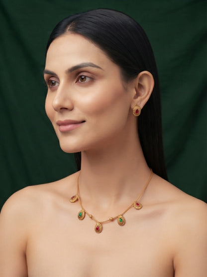 Gold Plated Unique Style Jewellery Set