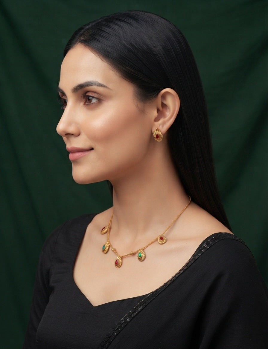 Gold Plated Unique Style Jewellery Set