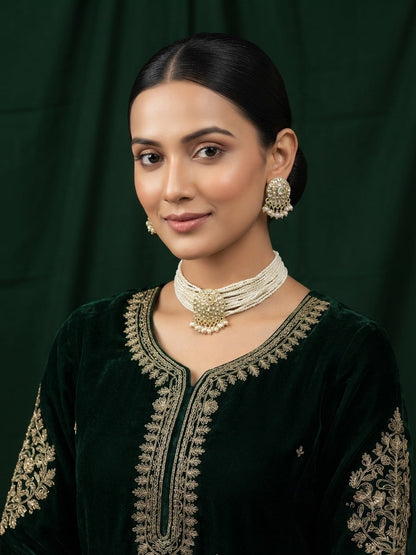 Beautiful Pearls Statement Chokar set With Studs