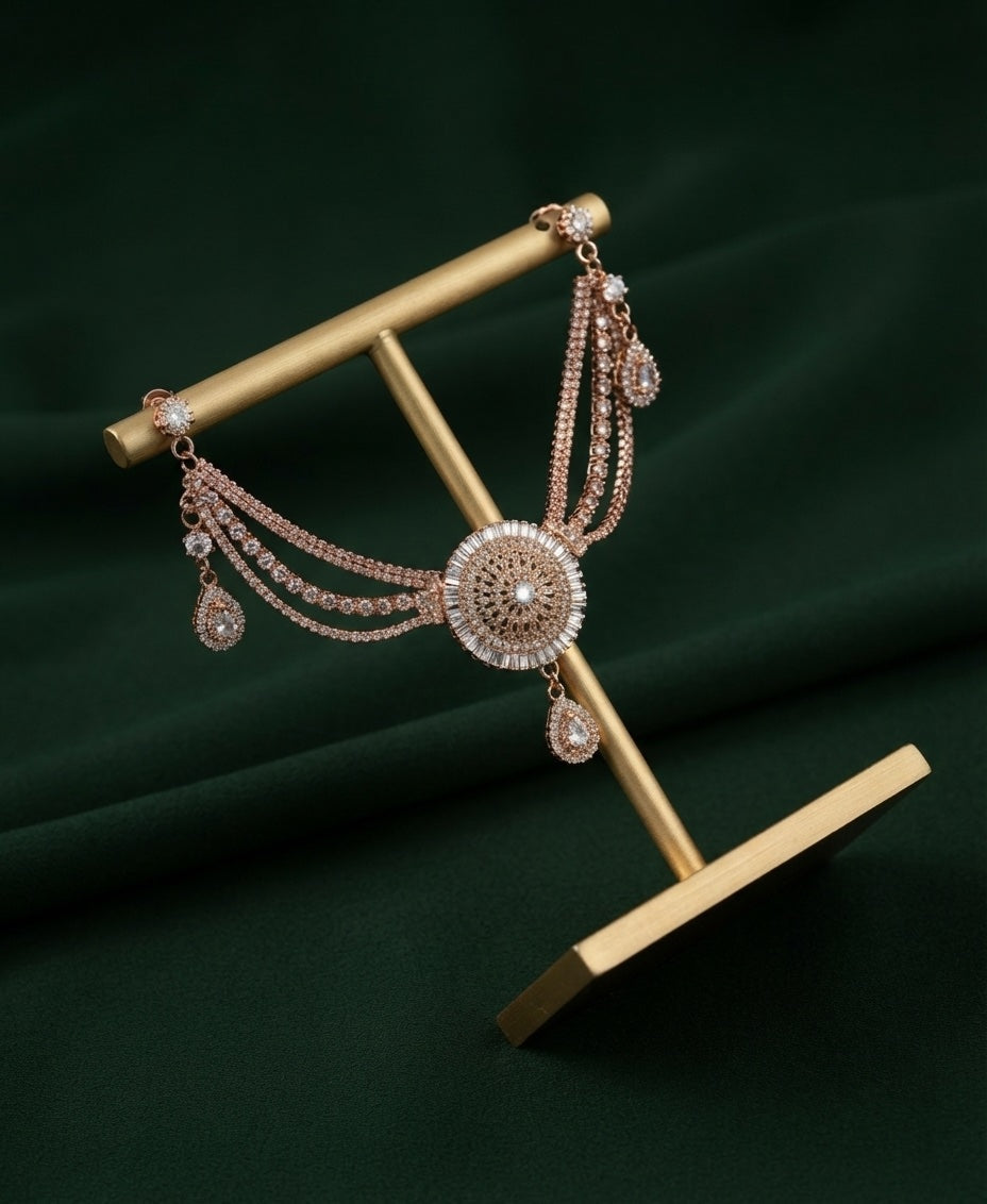 Women Rose Gold Daimond Jewellery Set