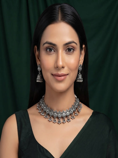 Women Silver Plated Traditional Jewellery Set