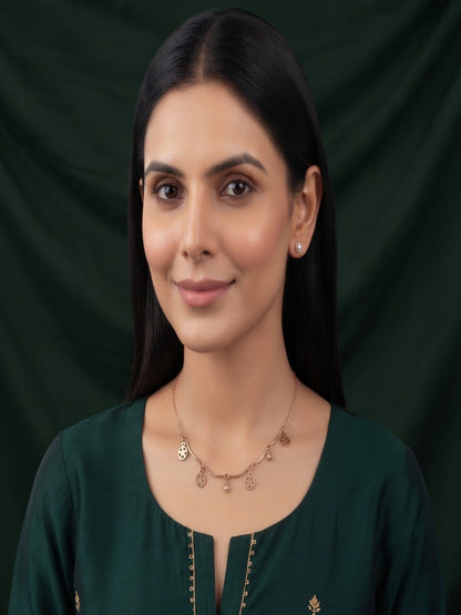 Women Rose Gold Plated Minimal Jewellery Set