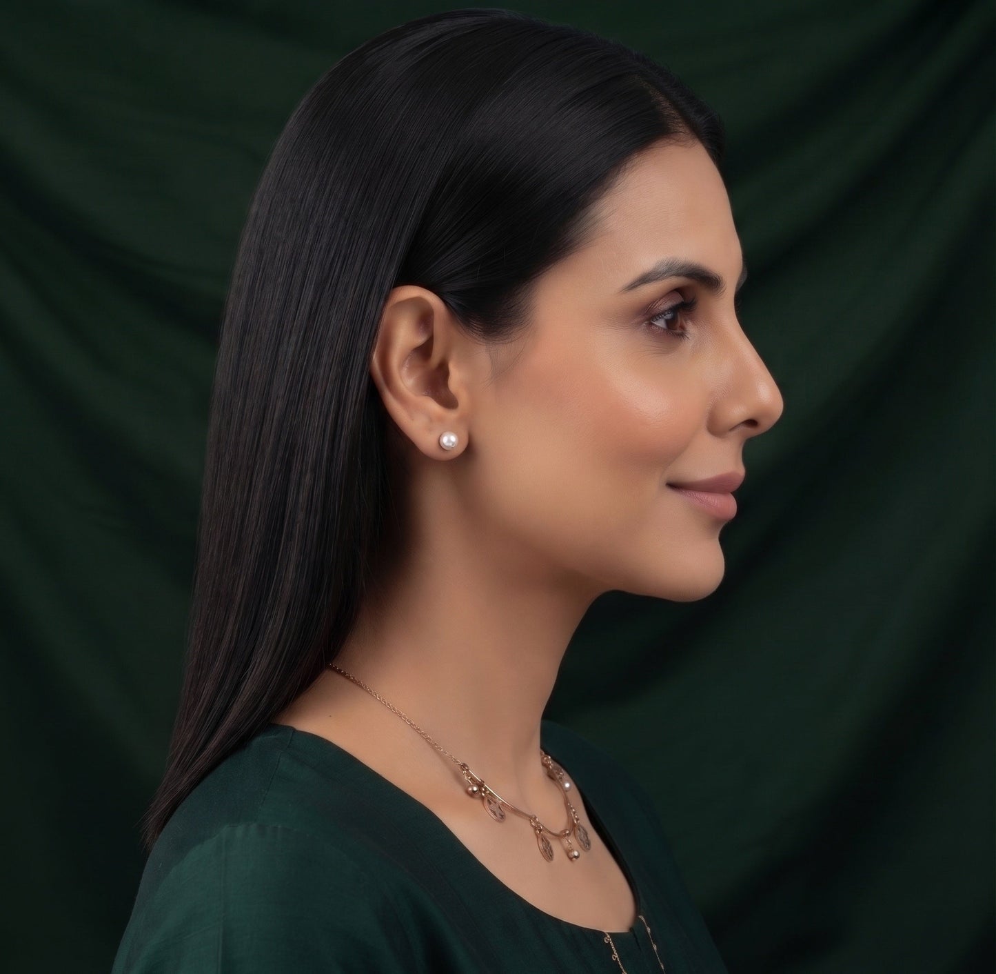 Women Rose Gold Plated Minimal Jewellery Set