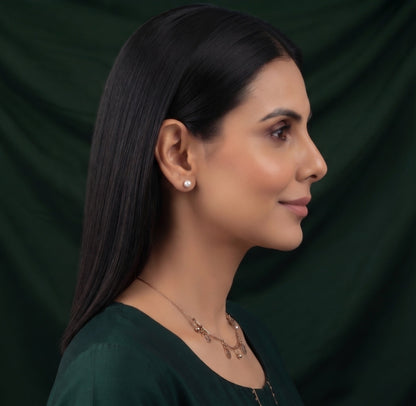 Women Rose Gold Plated Minimal Jewellery Set
