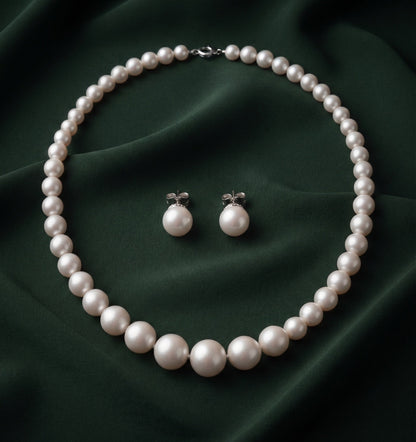 Beautiful White Pearls Statement Jewellery Set For Women