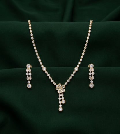 Women Golden American Daimond Jewellery Set