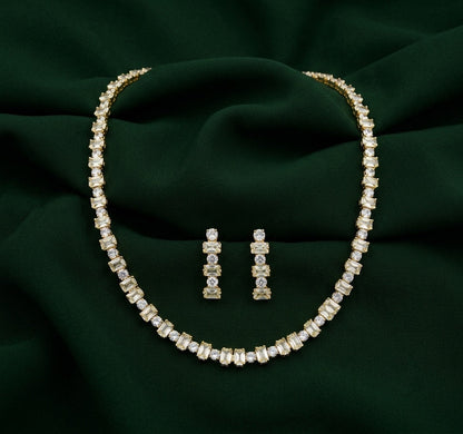 Women Gold Plated Diamond Jewellery Set