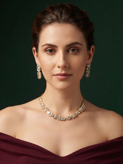 Women Gold Plated Kundan Beaded Jewellery Set