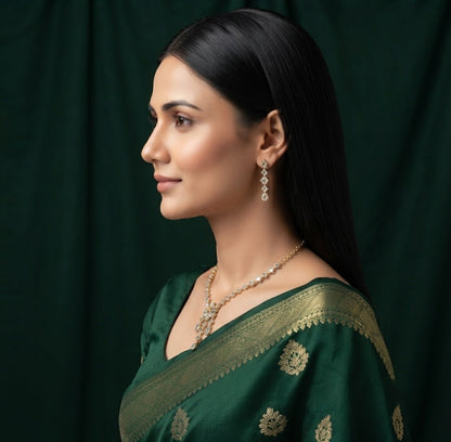 Women Gold Plated Diamond Jewellery Set