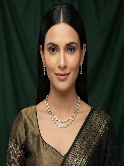 Women Gold Plated Diamond Jewellery Set