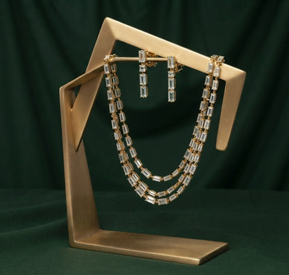Women Gold Plated Diamond Jewellery Set