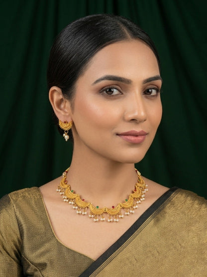Women Gold Plated Traditional Jewellery Set With Jhumka