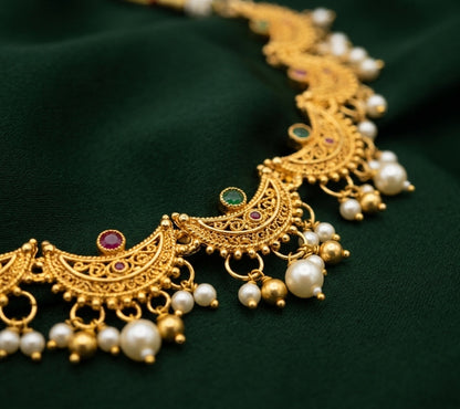 Women Gold Plated Traditional Jewellery Set With Jhumka